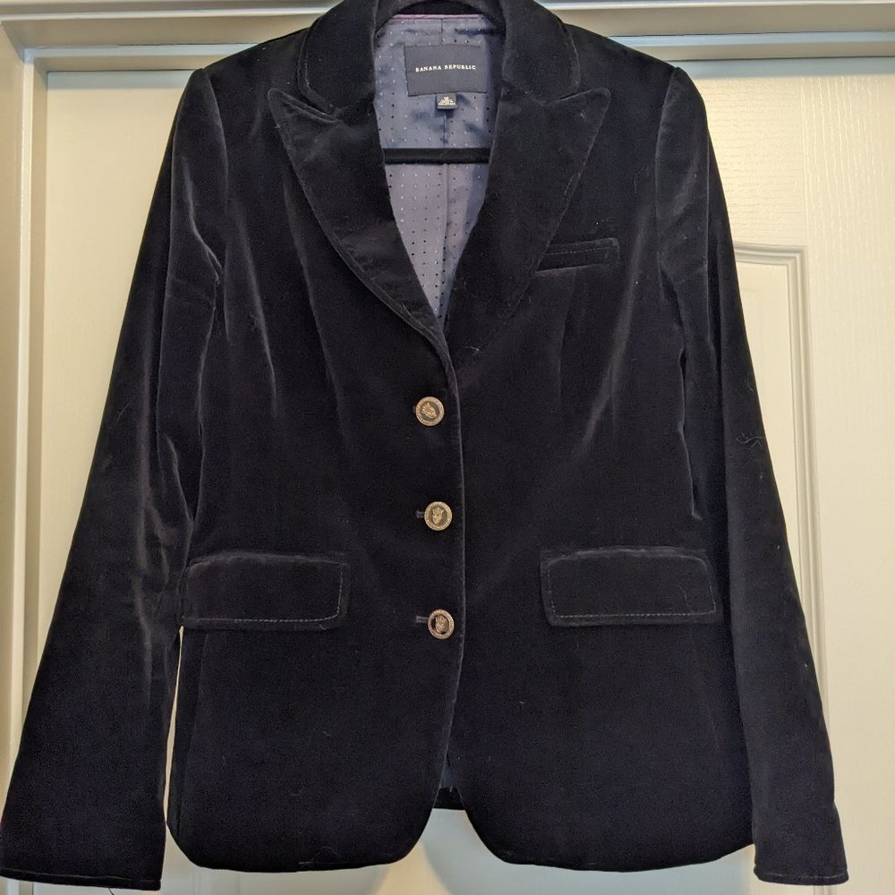 Banana Republic Black Velvet Blazer